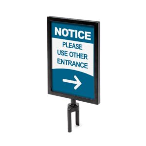 Μαύρο Barrier Flexi Belt Post Sign Holder A4