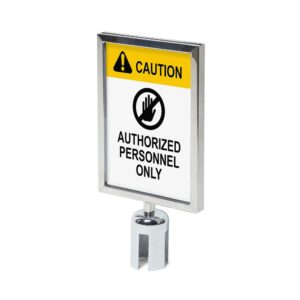 Chrome Barrier Flexi Belt Post Economy Sign Holder A4