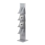 Brochure Rack Totem Ασημί με Steel Brochure Shelves