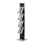 Brochure Rack Totem Μαύρο με Steel Brochure Shelves