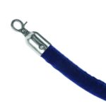 Barrier Blue Velour Rope με Chrome Clips