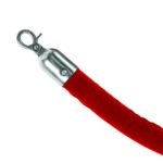 Barrier Red Velour Rope με Chrome Clips