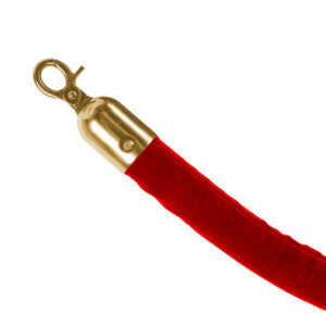 Barrier Red Velour Rope με Gold Clips