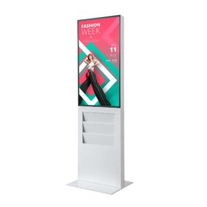 Smart Line Digital Totem Rack 6 x A4 με 43" Samsung Screen και Touchscreen Λευκό