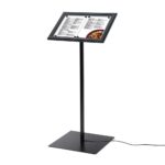 Μαύρο Lockable Menu Stand LED Φωτιζόμενο 2x A4