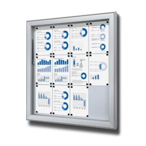 Εξωτερικού Χώρου Lockable Βιτρίνα Μεγάλου Βάθους 12x A4