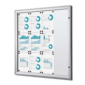 Εσωτερικού Χώρου Lockable Βιτρίνα Ασημί B1 Fire Rated 12x A4