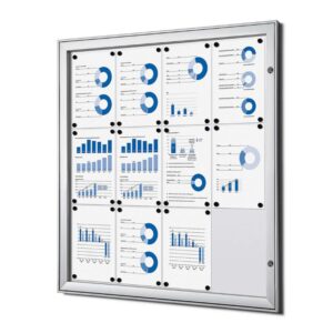 Εσωτερικού Χώρου Lockable Βιτρίνα Ασημί 12x A4
