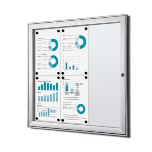 Εσωτερικού Χώρου Lockable Βιτρίνα Ασημί B1 Fire Rated 6x A4