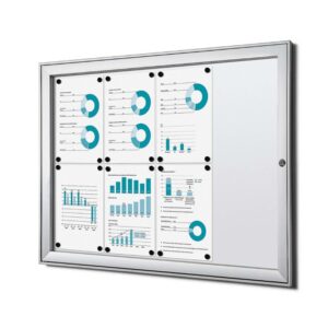 Εσωτερικού Χώρου Lockable Βιτρίνα Ασημί B1 Fire Rated 8x A4
