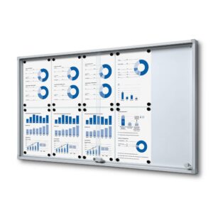 Εσωτερικού Χώρου Lockable Βιτρίνα με Sliding Doors Slim με Safety Corners 10 x A4
