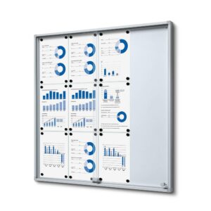 Εσωτερικού Χώρου Lockable Βιτρίνα με Sliding Doors Slim με Safety Corners 12 x A4