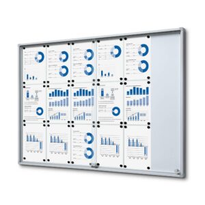 Εσωτερικού Χώρου Lockable Βιτρίνα με Sliding Doors Slim με Safety Corners 18 x A4