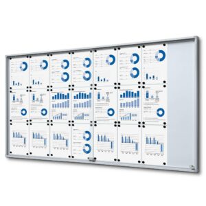 Εσωτερικού Χώρου Lockable Βιτρίνα με Sliding Doors Slim με Safety Corners 24 x A4