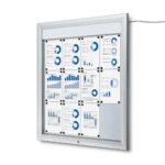 Εξωτερικού Χώρου Lockable Βιτρίνα Φωτιζόμενο Logo με Gas Spring 12x A4