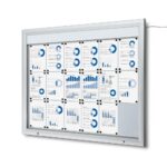 Εξωτερικού Χώρου Lockable Βιτρίνα Φωτιζόμενο Logo με Gas Spring 18x A4