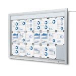 Εξωτερικού Χώρου Lockable Βιτρίνα Φωτιζόμενο Logo με Gas Spring 21x A4