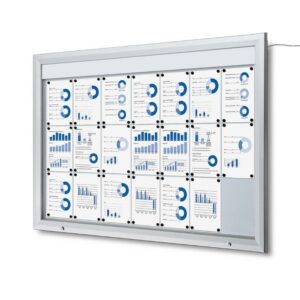 Εξωτερικού Χώρου Lockable Βιτρίνα Φωτιζόμενο Logo με Gas Spring 21x A4