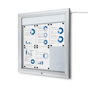 Εξωτερικού Χώρου Lockable Βιτρίνα Φωτιζόμενο Logo 6x A4