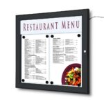 Εξωτερικού Χώρου Menu Case LED Φωτιζόμενο με Logo Panel Landscape 2x A4