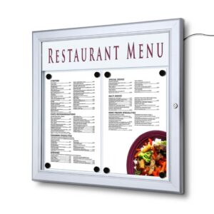 Εξωτερικού Χώρου Menu Case LED Φωτιζόμενο με Logo Panel Landscape 2x A4