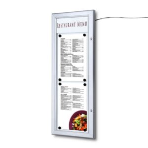 Εξωτερικού Χώρου Menu Case LED Φωτιζόμενο με Logo Panel Portrait 2x A4