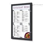 Εξωτερικού Χώρου Menu Case LED Φωτιζόμενο με Logo Panel Portrait 4x A4