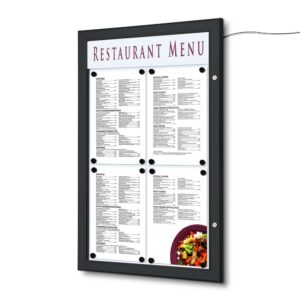 Εξωτερικού Χώρου Menu Case LED Φωτιζόμενο με Logo Panel Portrait 4x A4