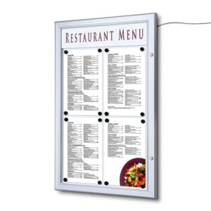 Εξωτερικού Χώρου Menu Case LED Φωτιζόμενο με Logo Panel Portrait 4x A4