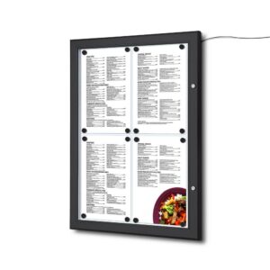 Μαύρο Εξωτερικού Χώρου Menu LED Φωτιζόμενο 4x A4