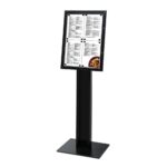 Μαύρο Επιδαπέδιο Menu Pole Μη Φωτιζόμενο 4x A4