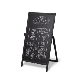 Ξύλοen A-Board Stand Πεζοδρομίου Flip 55x105 cm Μαύρο