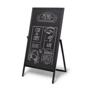 Ξύλοen A-Board Stand Πεζοδρομίου Flip 68x140 cm Μαύρο